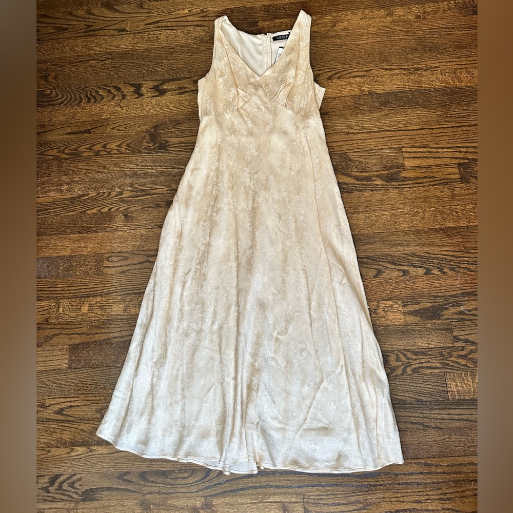 Ralph Lauren Silk Print Dress, Bridal , Size 8 - NWT